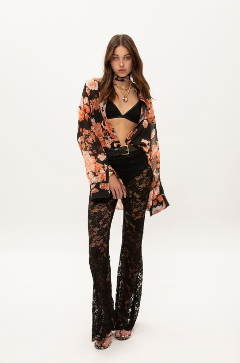 【DRYROSE】25ss ROSE LACE PANTS Victoria's Secret VS Archives Rose Lace Pants, Women's